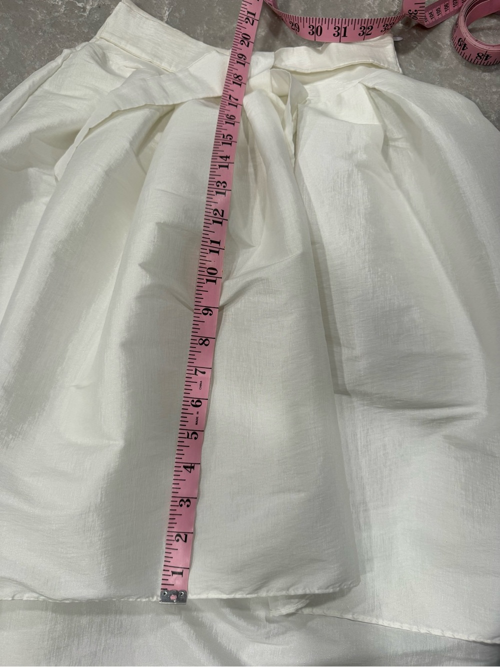Touch Me Ivory High Low Midi Skirt Bow Tie Waist Satin Look Size Medium - Picture 6 of 7